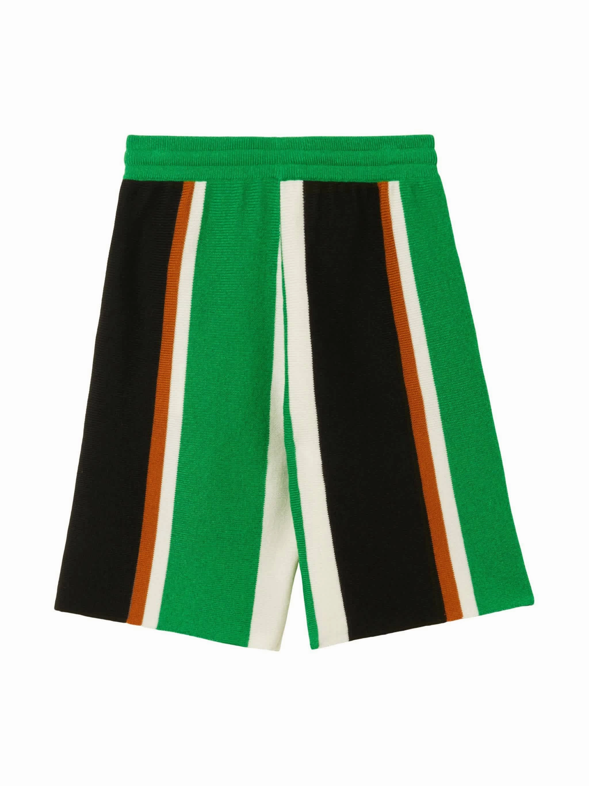 Burberry Kids Jaimie Striped Cashmere Shorts Boys Drawstring Athletic Shorts