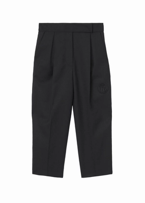 Burberry Kids Liza Monogram Motif Wool Blend Trousers leggings girls, wide leg pants girls