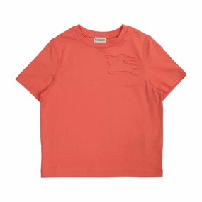 Burberry Kids Logo Patch Cotton T-Shirt ruffle tops girls, long sleeve tees girls