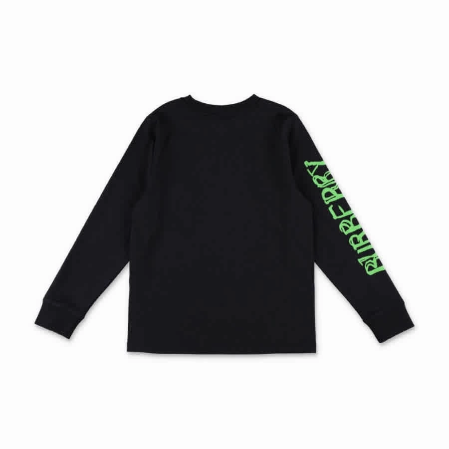 Burberry Kids Logo Printed Cotton Sweatshirt Boys Half Zip Pullover