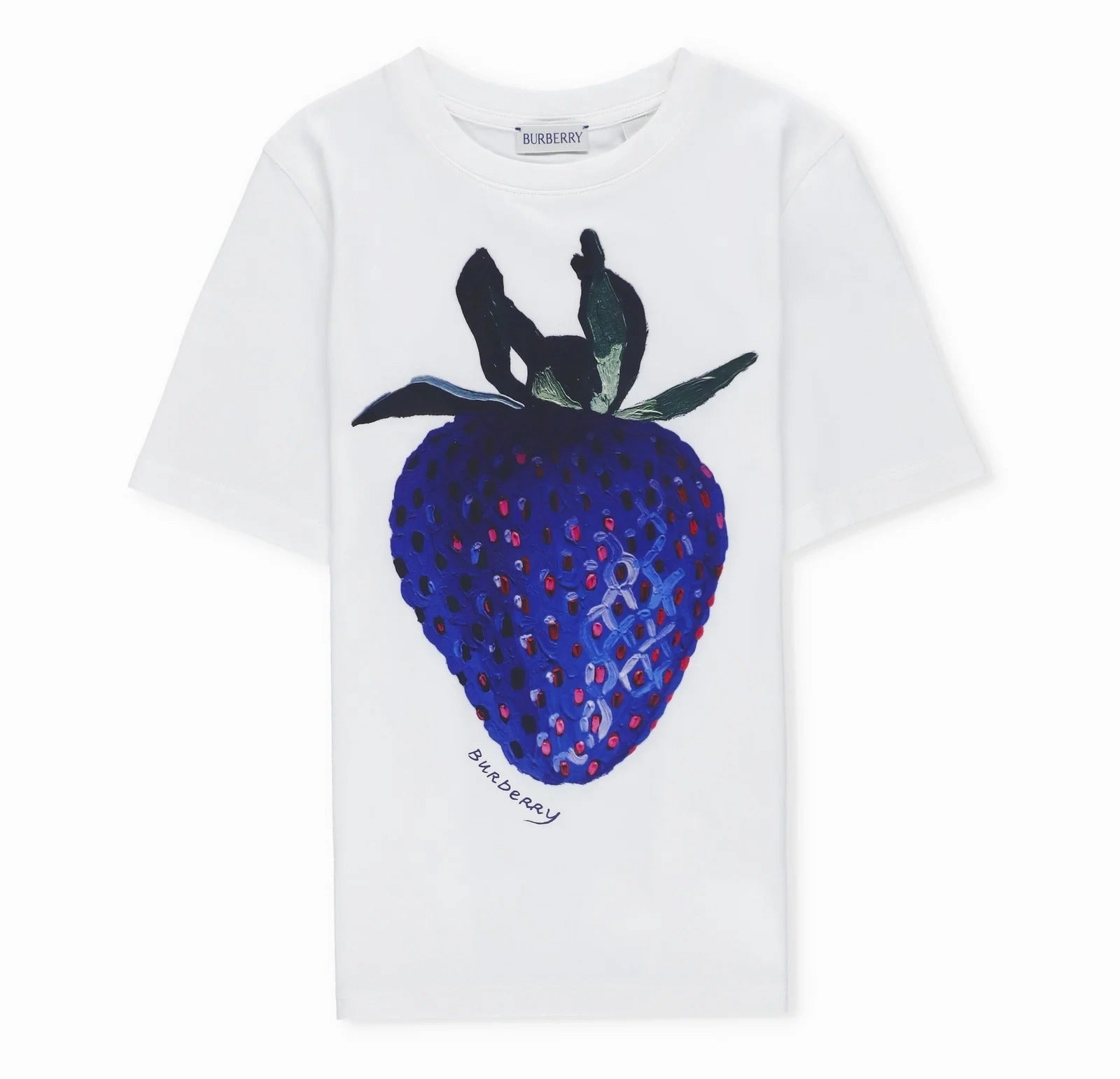 Burberry Kids Strawberry Printed Crewneck T-Shirt ruffle tops girls, long sleeve tees girls