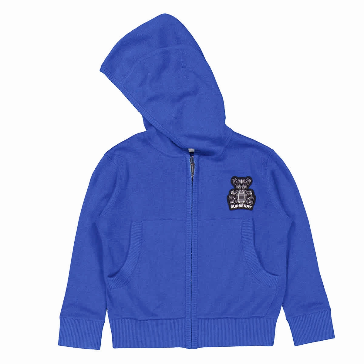 Burberry Kids Thomas Bear Hooded Top boys cable knit, zip up knitwear boys