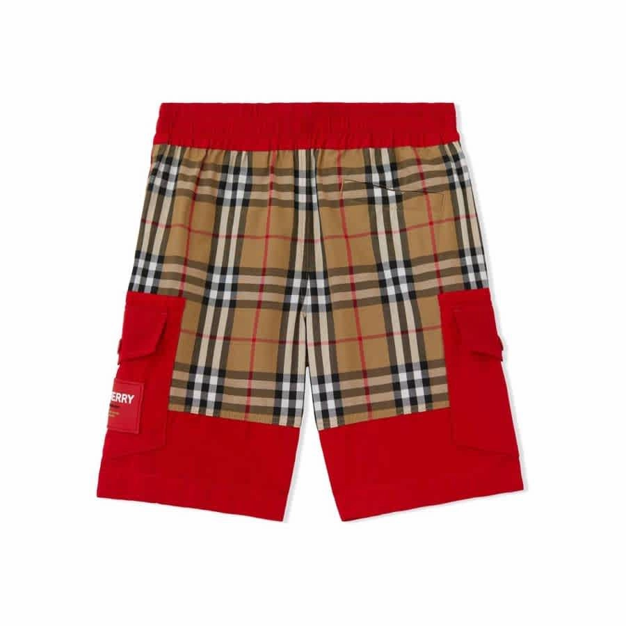 Burberry Kids Vintage Check Cargo Shorts Boys Drawstring Athletic Shorts
