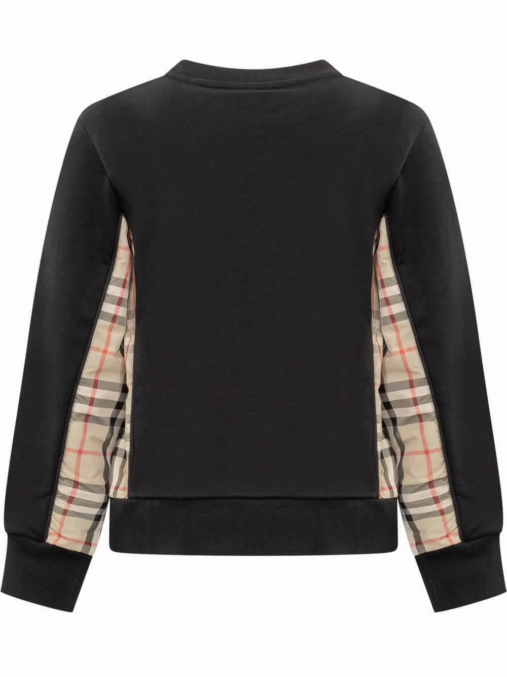 Burberry Kids Vintage-Check Panel Sweatshirt Boys Half Zip Pullover