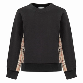 Burberry Kids Vintage-Check Panel Sweatshirt boys cable knit, zip up knitwear boys