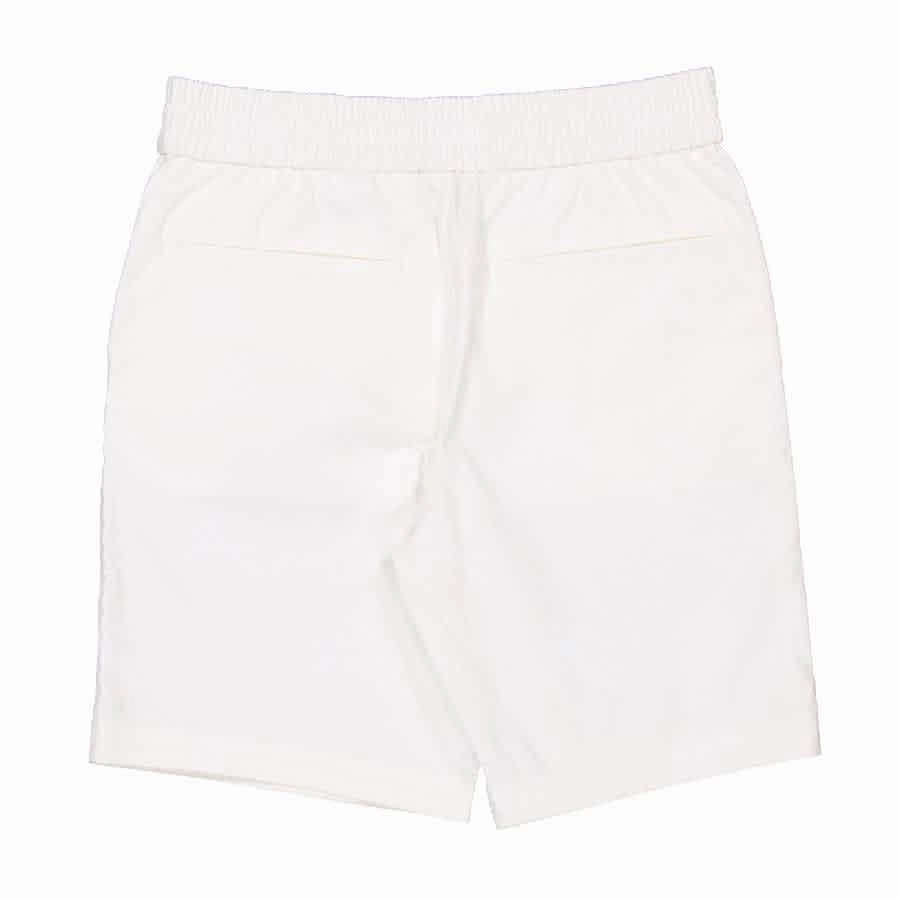 Burberry Kids White Romeo EKD Cotton Chino Shorts Boys Drawstring Athletic Shorts