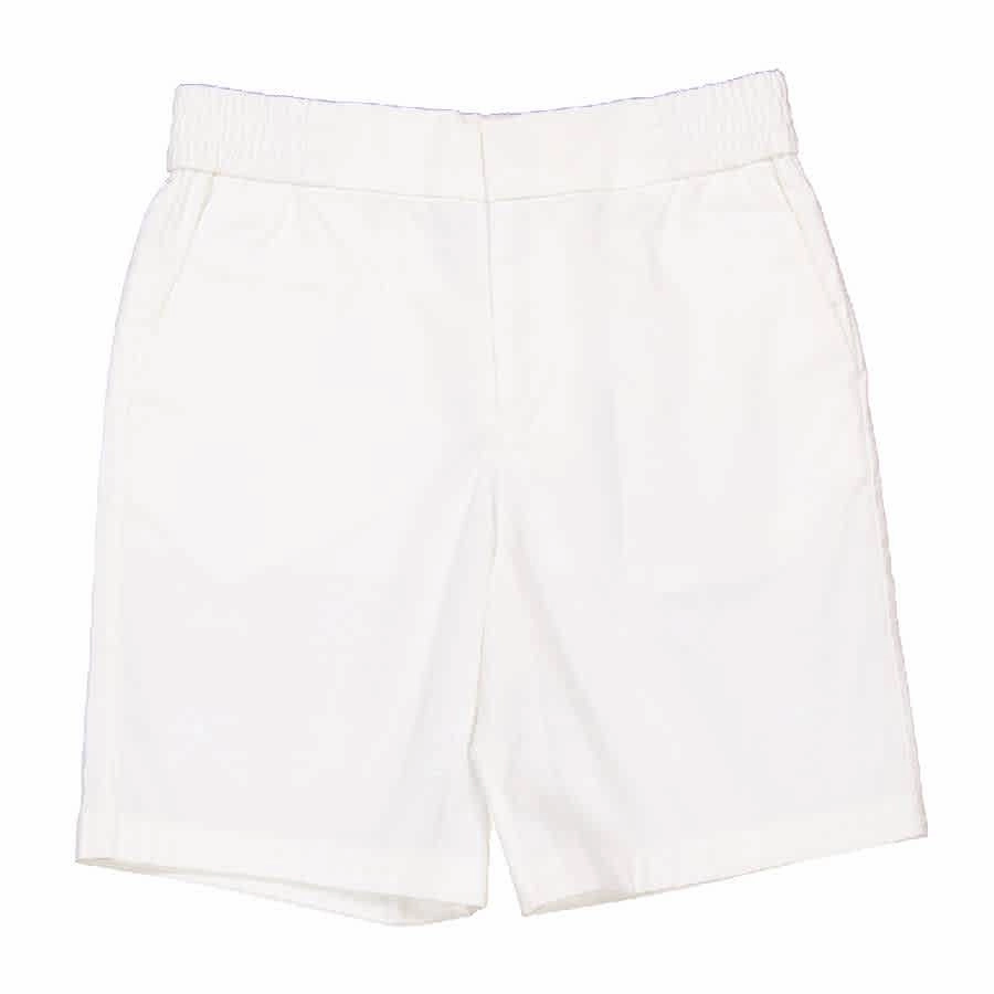Burberry Kids White Romeo EKD Cotton Chino Shorts boys athletic shorts, cargo shorts boys