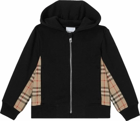 Burberry Vintage Check Zip Up Long-Sleeve Hoodie boys cable knit, zip up knitwear boys