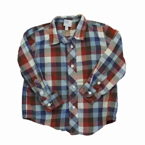 Carolina Zapf Boys Blue | Red Check Button Down Long Sleeve graphic tees for boys, polo shirts boys
