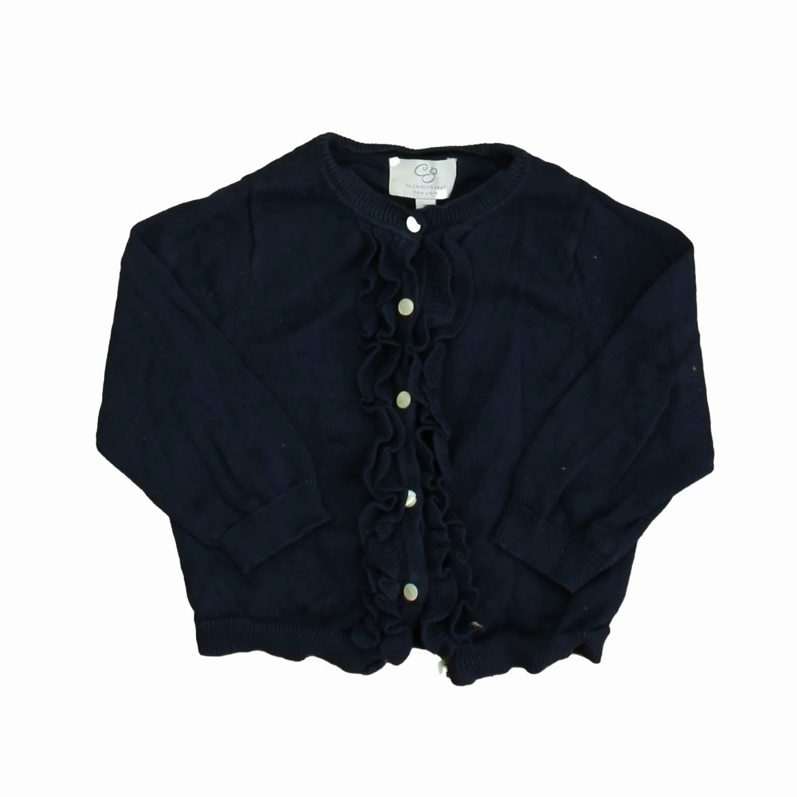 Carolina Zapf Girls Navy Cardigan Girls Chunky Knit Sweater