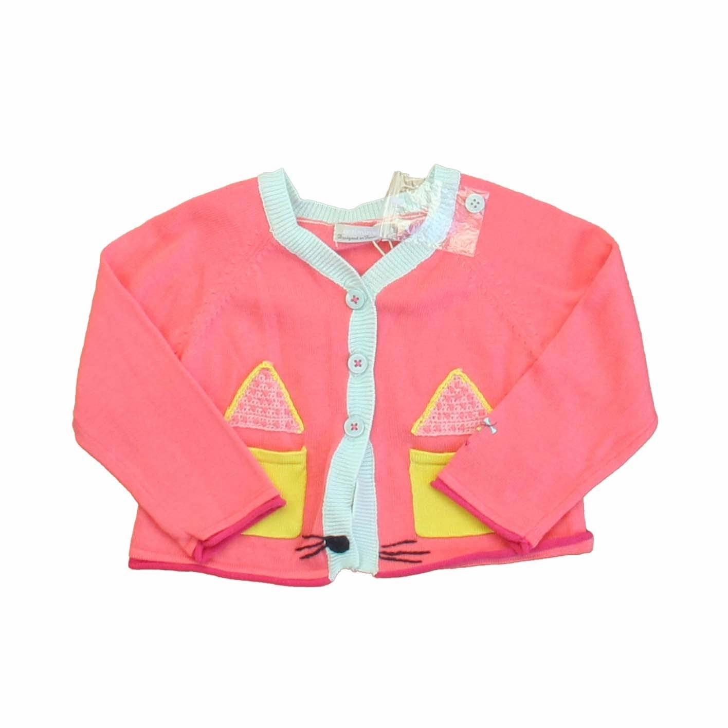 Catimini Girls Pink | Yellow Cardigan girls knit pullovers, cardigan sweaters girls