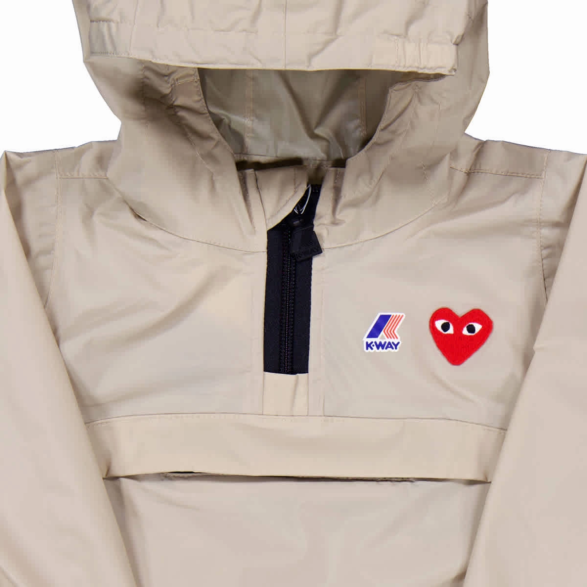 Cdg Play Kids X K-Way Half Zip Jacket Girls Sherpa Coat