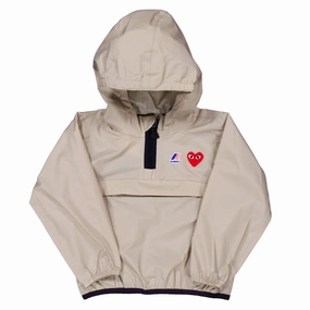 Cdg Play Kids X K-Way Half Zip Jacket girls trench coats, waterproof jackets girls