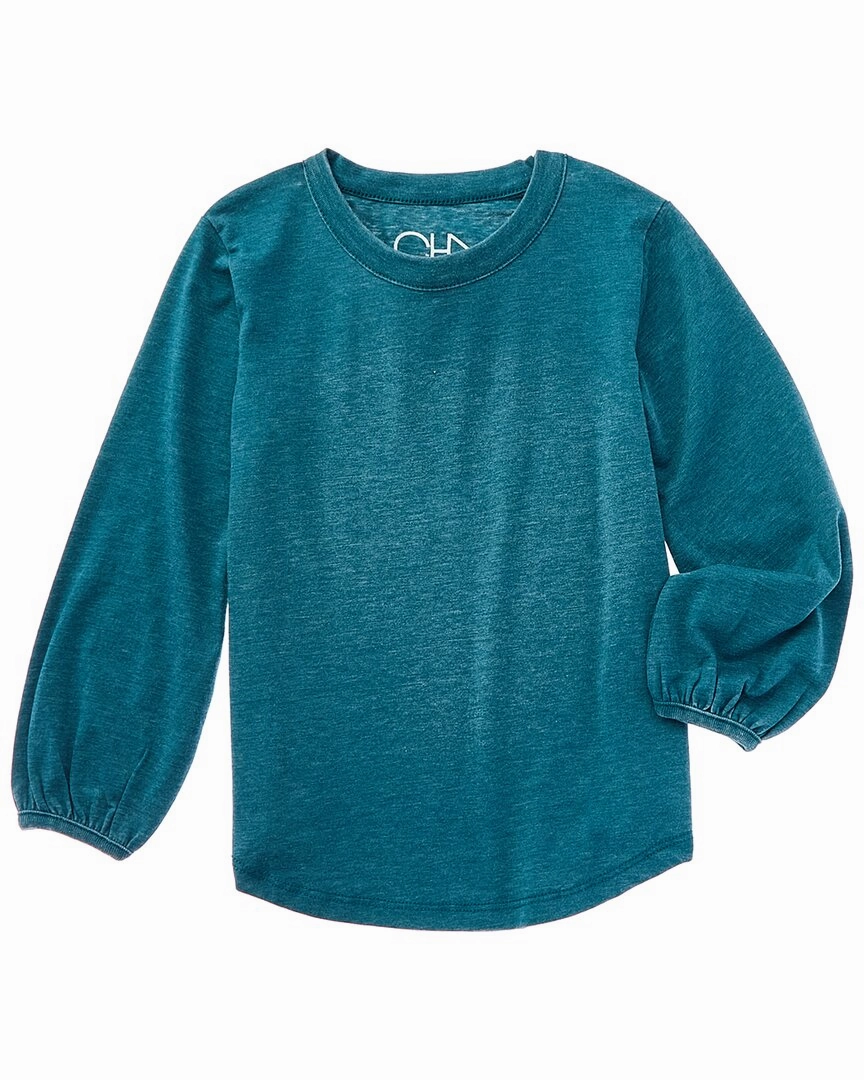 Chaser Vintage Jersey Blouson Sleeve T-Shirt ruffle tops girls, long sleeve tees girls