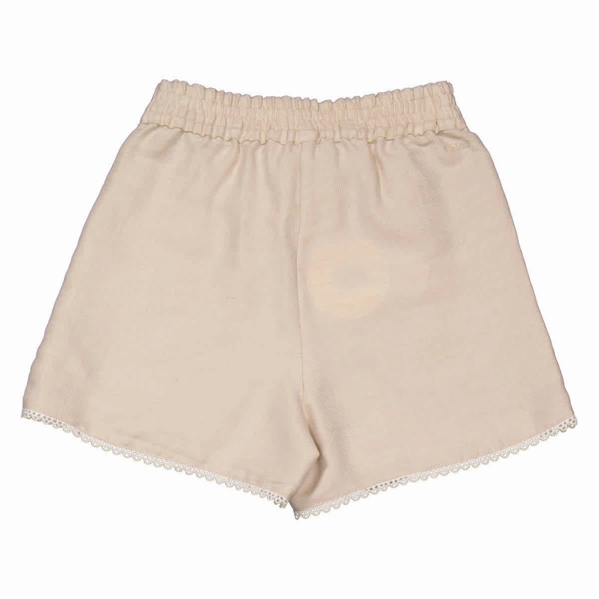 Chloe Girls Ivory Scalloped Trim Detail Belted Shorts Girls Scallop Hem Shorts