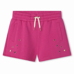 Chloe Girls Organic Cotton Eyelet-Detailed Shorts girls bermuda shorts, bike shorts girls