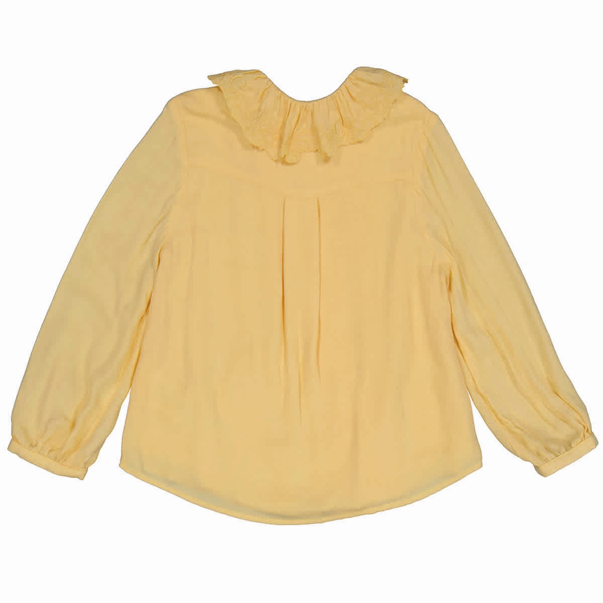 Chloe Kids Girls Straw Yellow Shirts With Ruffle Collar Girls Tunic Top