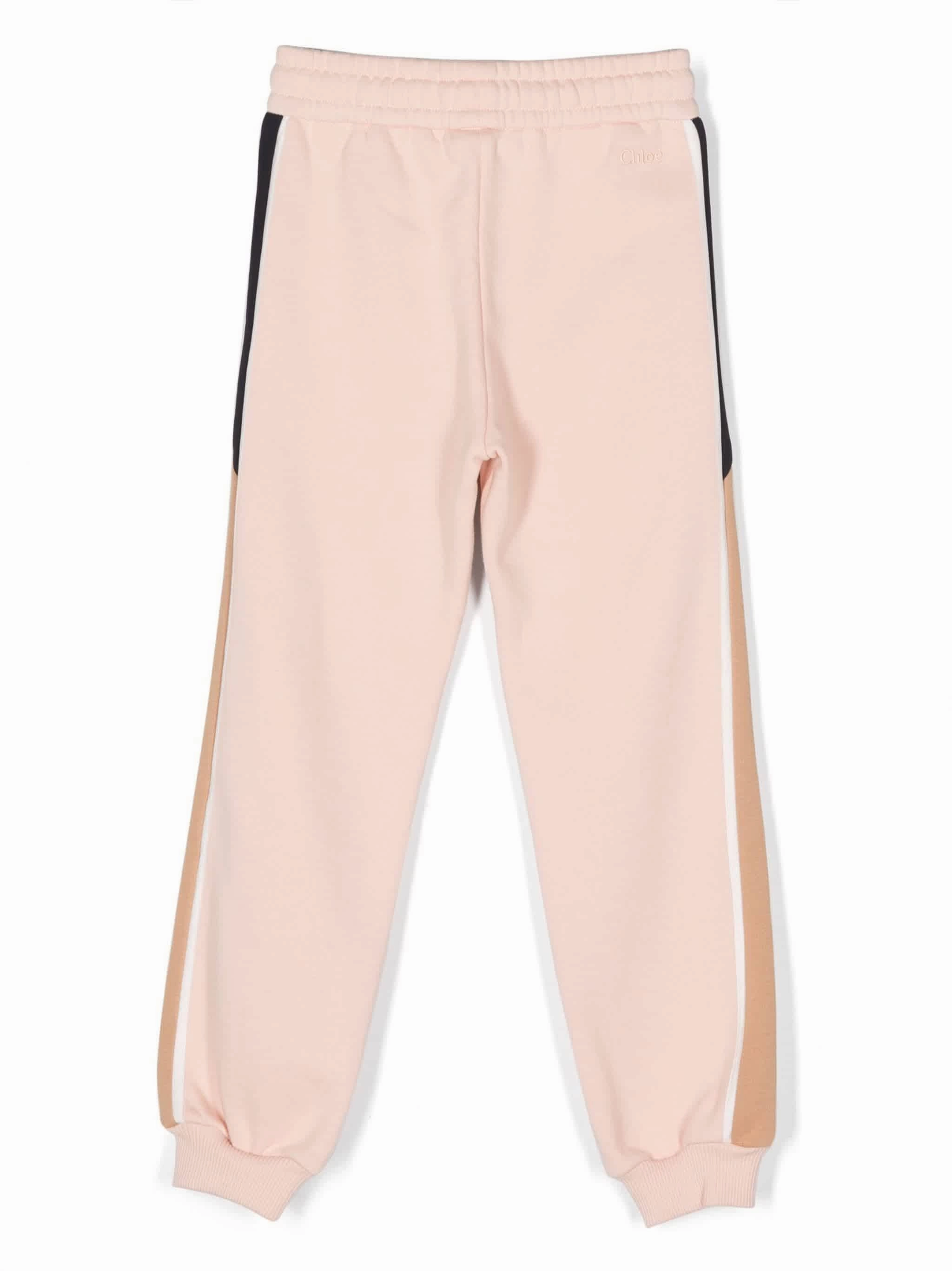 Chloe Kids Stripe Logo Track Pants Girls Seamless Sportswear