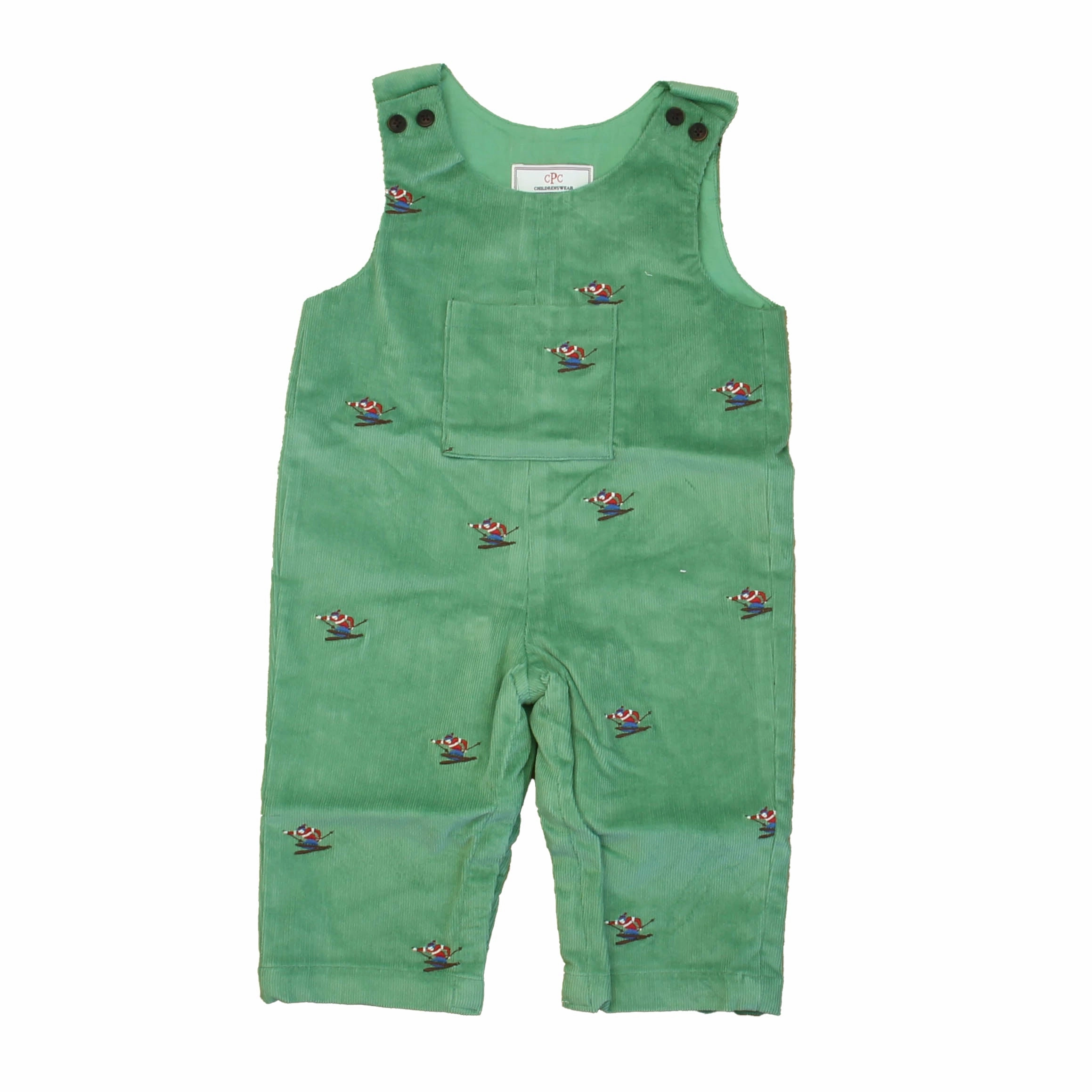 Classic Prep Boys Frosty Spruce w/Skier Romper 2-piece outfit boys, toddler matching sets
