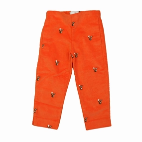 Classic Prep Boys Pureed Pumpkin w/ Fox Embroidery Corduroy Pants boys jogger pants, school uniform pants boys