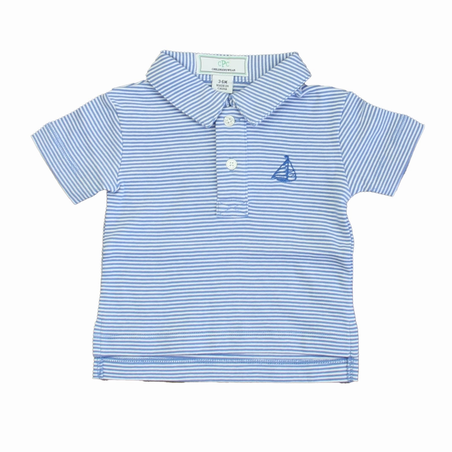 Classic Prep Boys Ultra Marine | White Stripe Polo Shirt graphic tees for boys, polo shirts boys