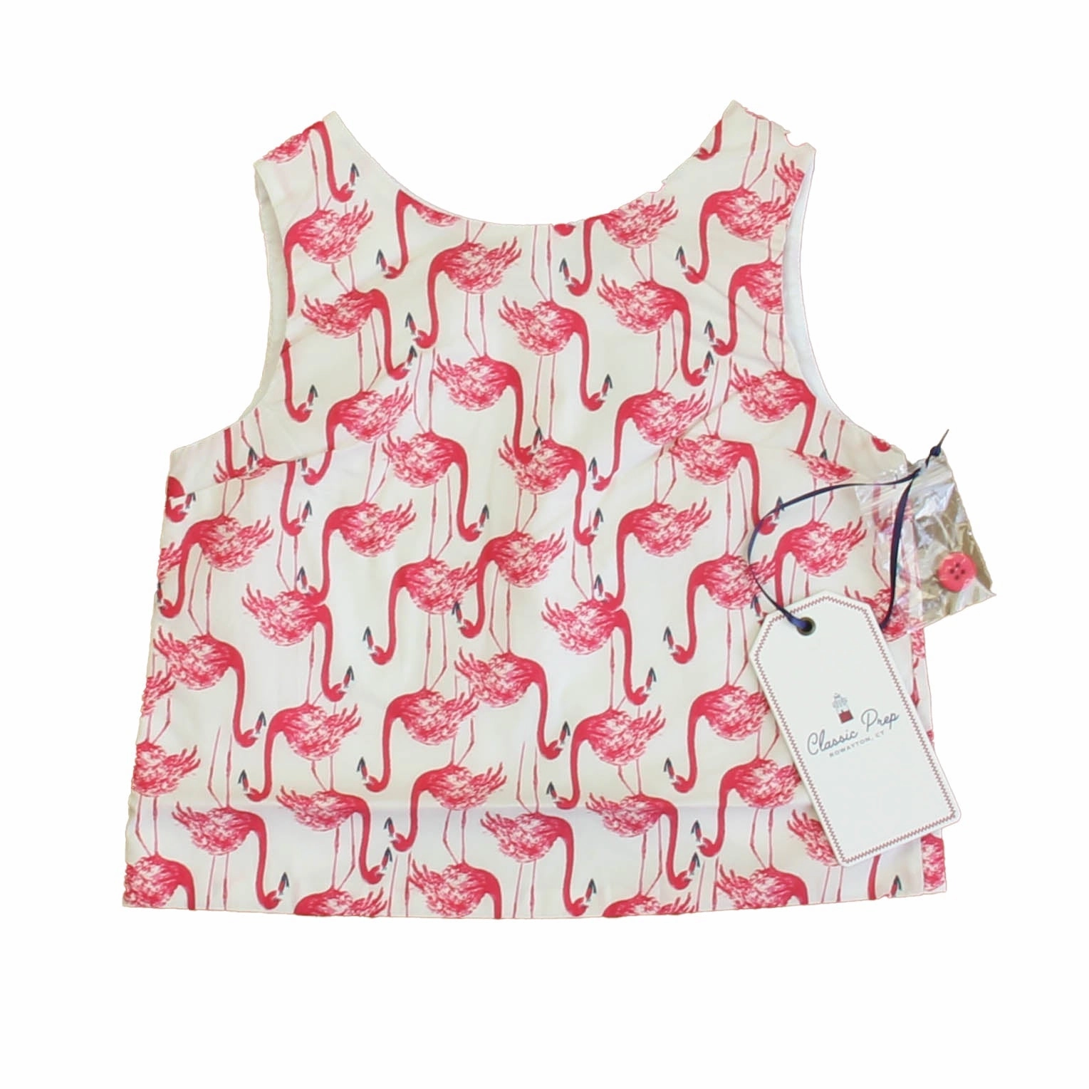Classic Prep Girls Frolic Flamingos Blouse ruffle tops girls, long sleeve tees girls