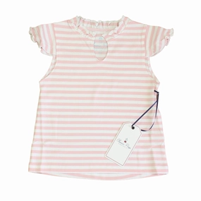 Classic Prep Girls Lilly's Pink | Bright White T-Shirt ruffle tops girls, long sleeve tees girls