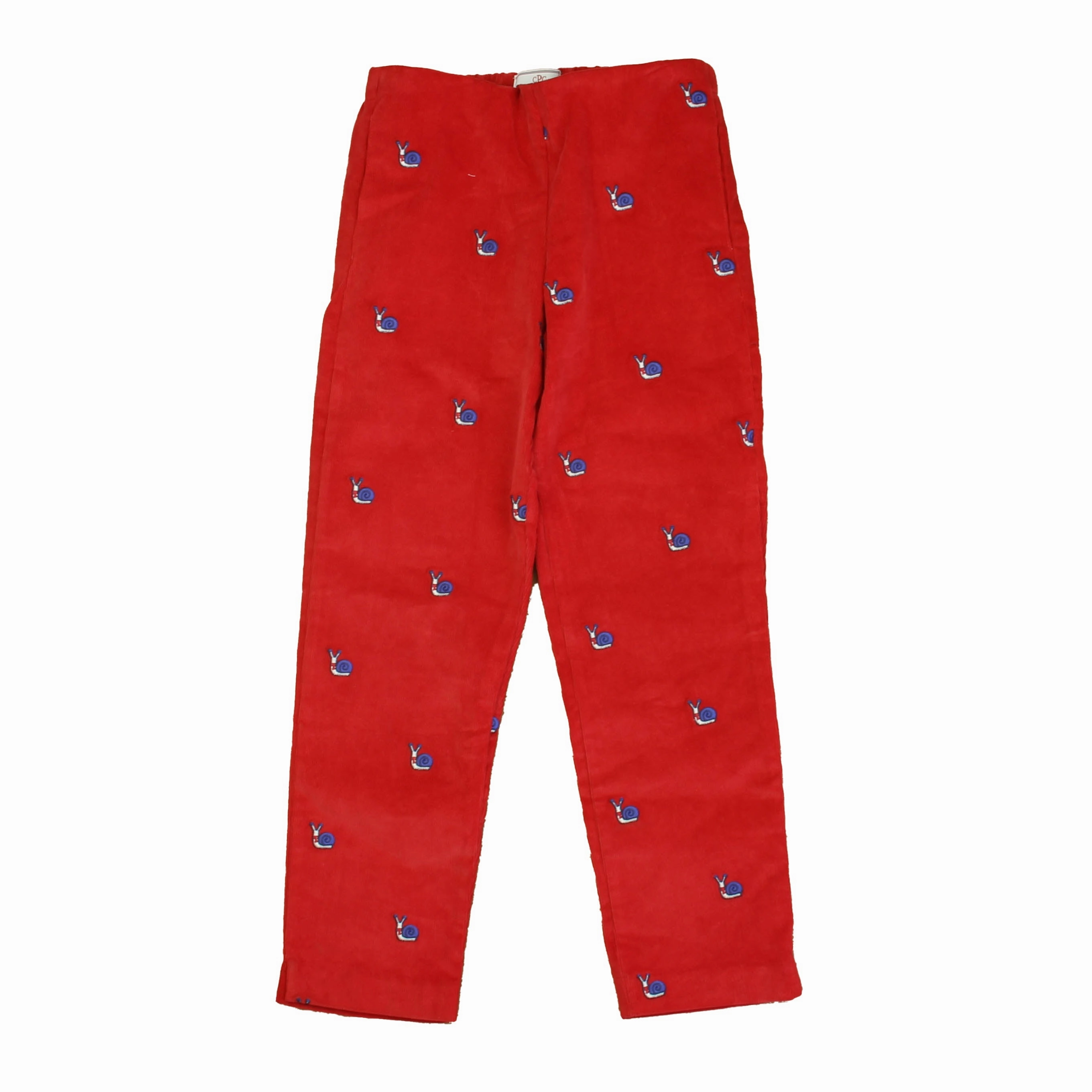 Classic Prep Girls Red Snail Embroidery Corduroy Pants boys jogger pants, school uniform pants boys