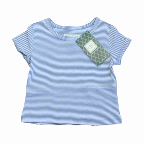 Classic Prep Girls Ultra Marine & White Stripe Short Sleeve Shirt Size: 2-5T ruffle tops girls, long sleeve tees girls