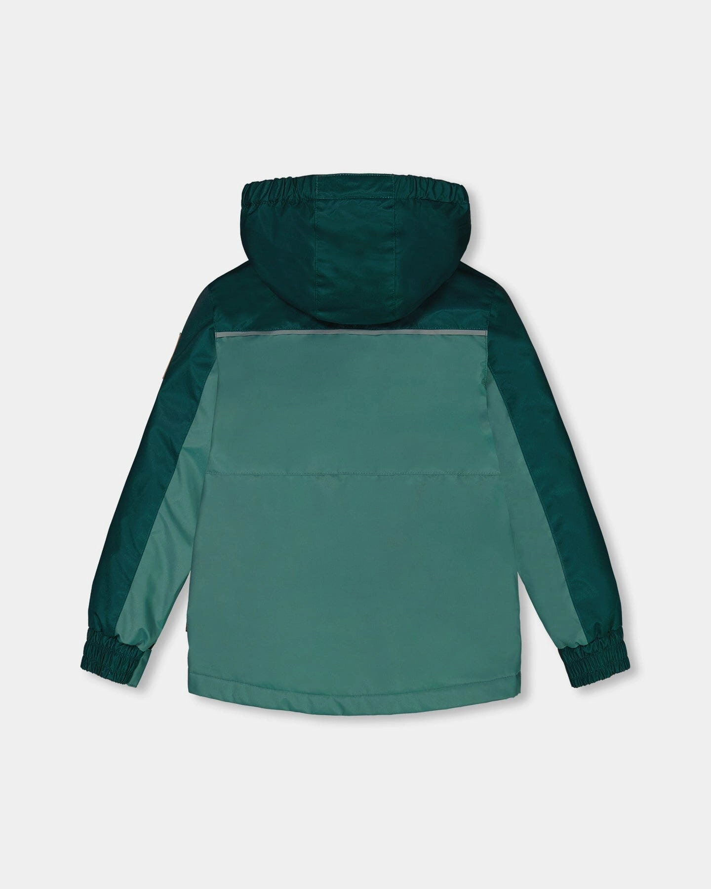 Colorblock Mid-Season Jacket Forest Green And Emerald Boys Waterproof Parka