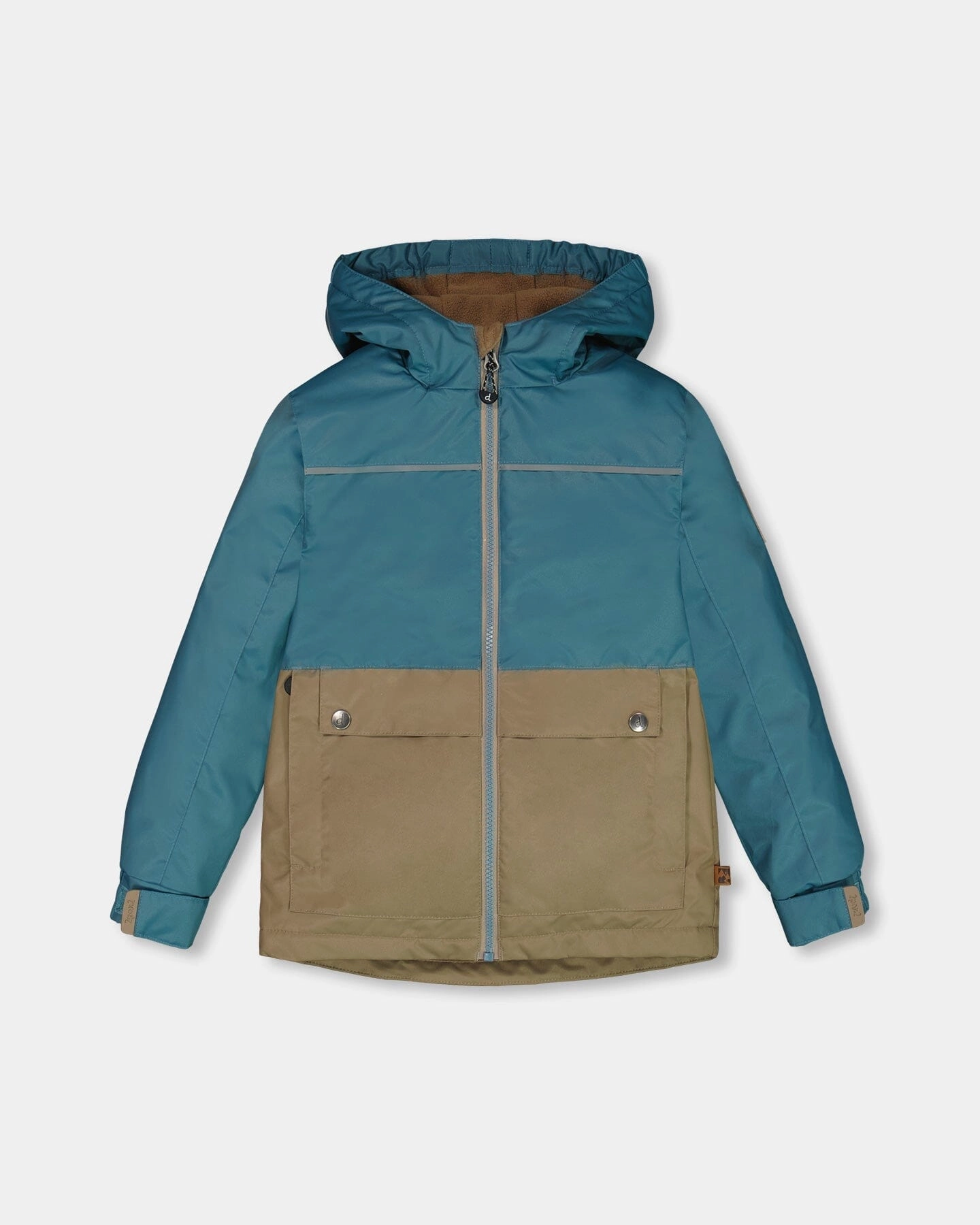 Colorblock Mid-Season Jacket Neutral Blue And Taupe winter jackets for boys, lightweight puffer boys