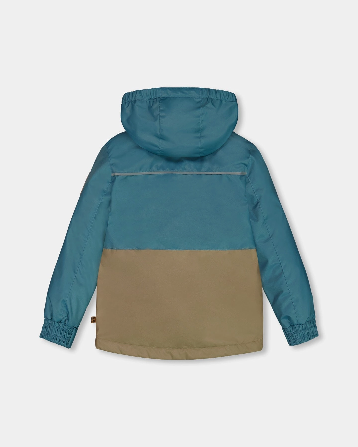 Colorblock Mid-Season Jacket Neutral Blue And Taupe Boys Waterproof Parka