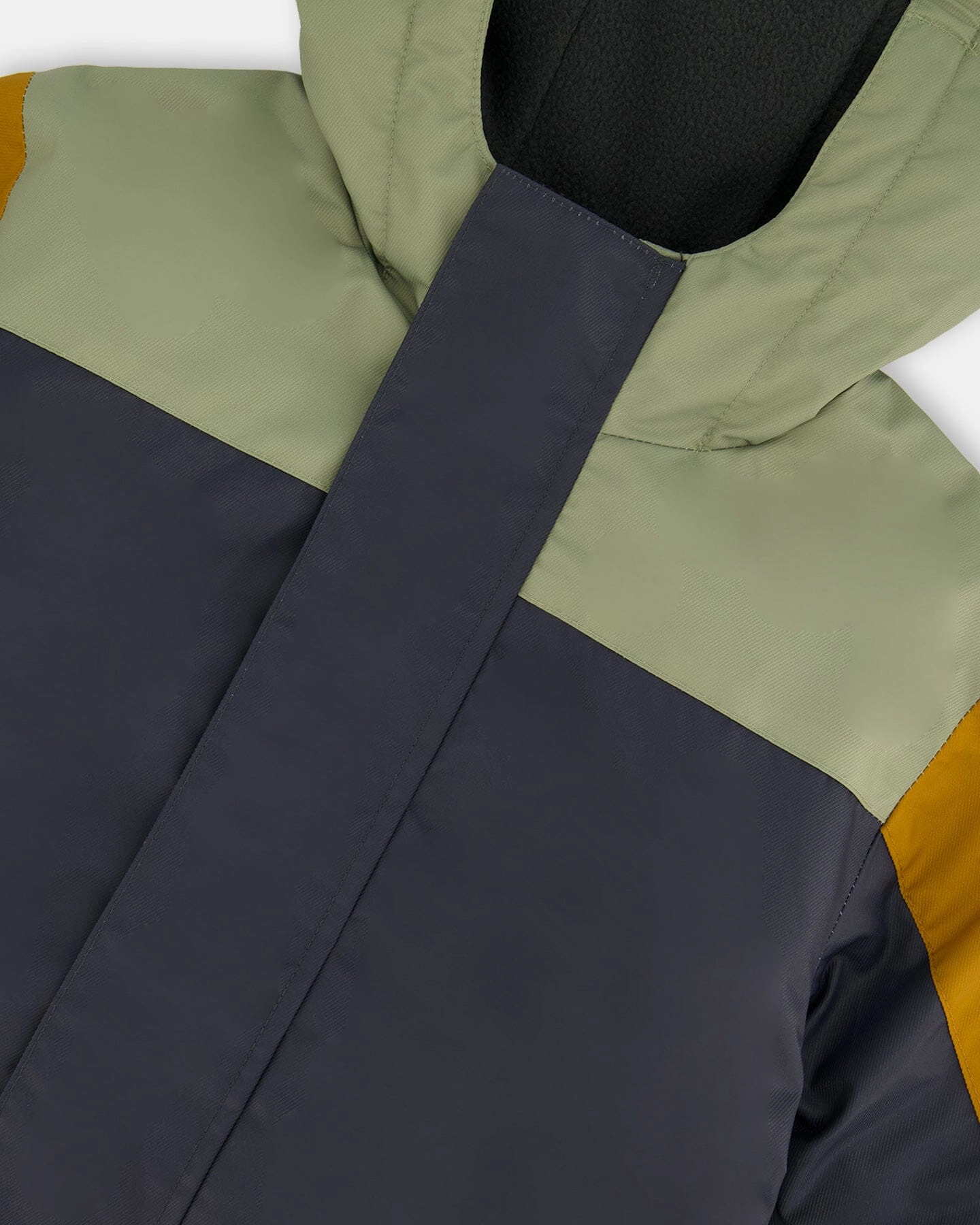 Colorblock Mid-Season One-Piece Outerwear Dark Gray, Sage, And Tan Boys Waterproof Parka