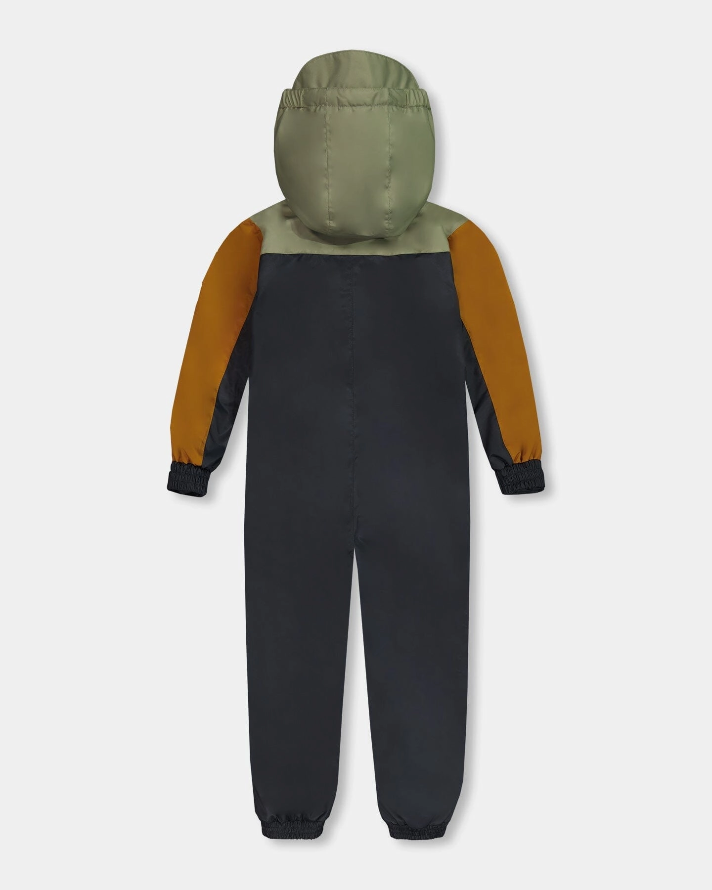 Colorblock Mid-Season One-Piece Outerwear Dark Gray, Sage, And Tan Boys Waterproof Parka