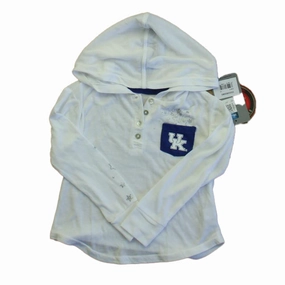 Colosseum Girls White | Blue University of Kentucky Long Sleeve Shirt ruffle tops girls, long sleeve tees girls