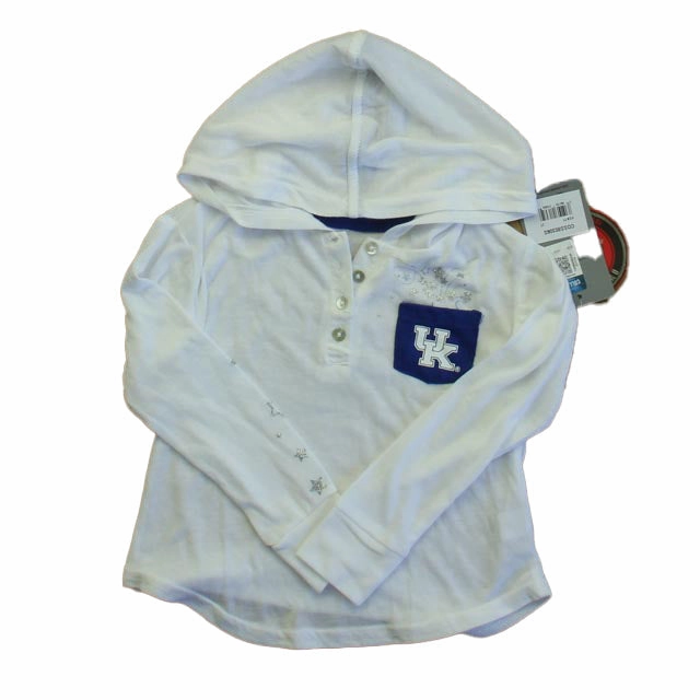 Colosseum Girls White | Blue University of Kentucky Long Sleeve Shirt ruffle tops girls, long sleeve tees girls