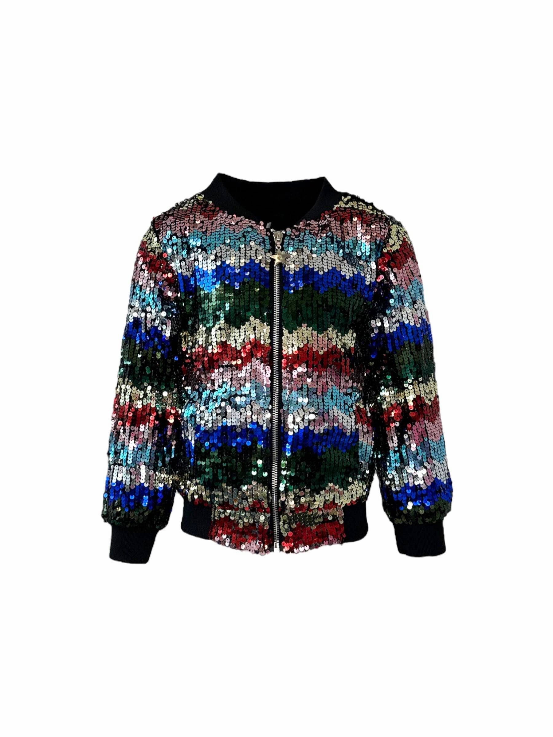 Confetti Surprise Bomber Girls Sherpa Coat