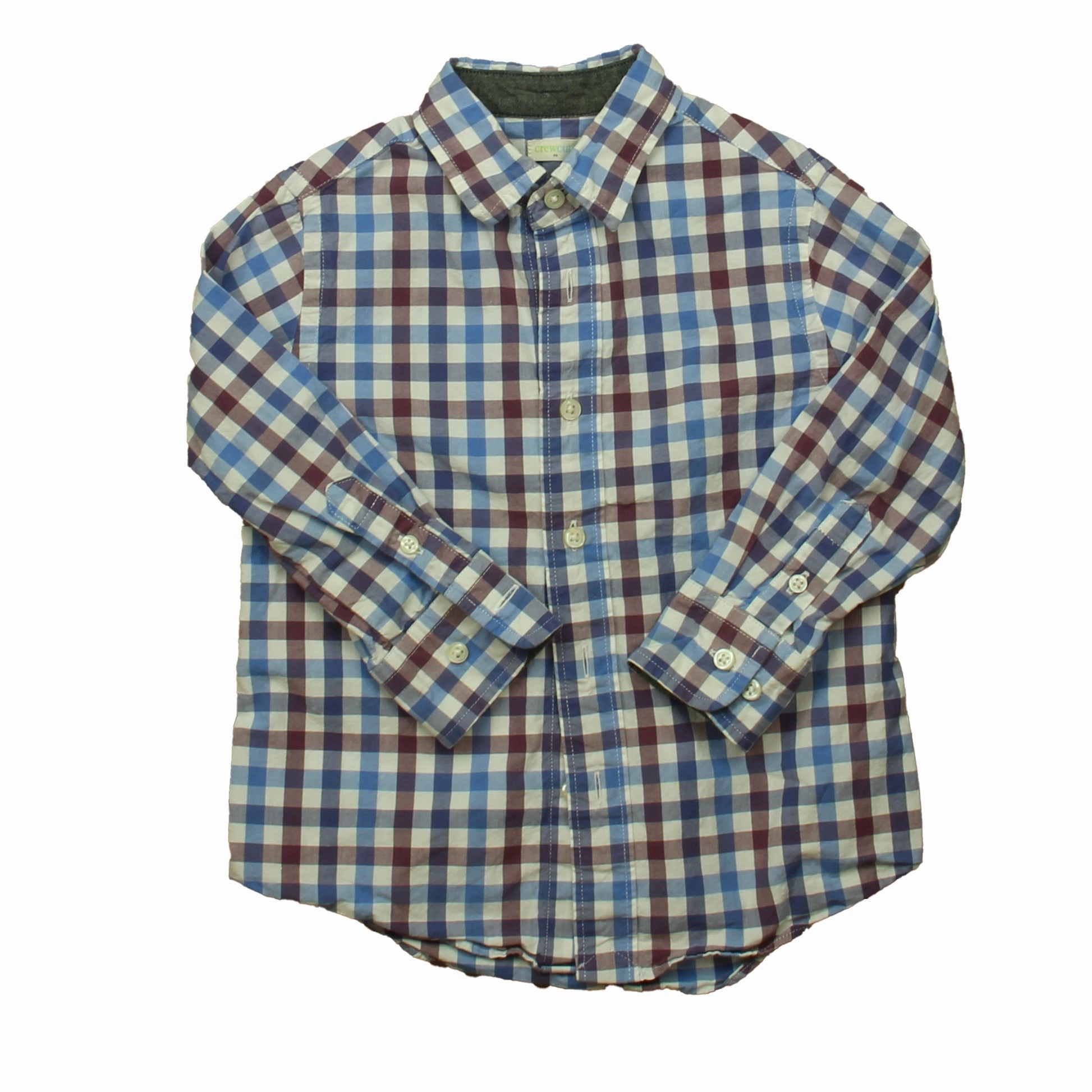 Crewcuts Boys Blue | Maroon Check Button Down Long Sleeve graphic tees for boys, polo shirts boys