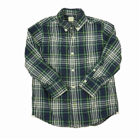 Crewcuts Boys Navy | Green Plaid Button Down Long Sleeve graphic tees for boys, polo shirts boys