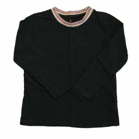 Crewcuts Girls Gray | Pink Long Sleeve T-Shirt ruffle tops girls, long sleeve tees girls