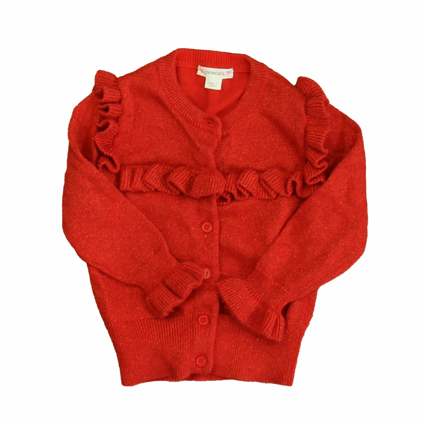 Crewcuts Girls Red Sparkle Cardigan girls knit pullovers, cardigan sweaters girls