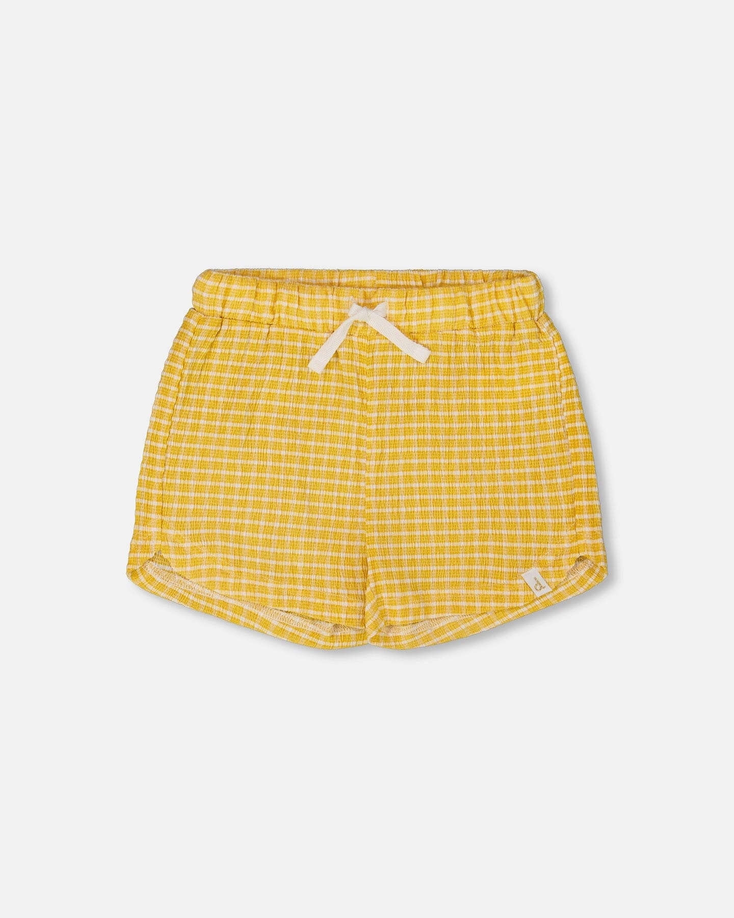 Crinkle Short Pale Yellow And White girls bermuda shorts, bike shorts girls