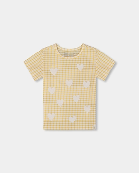 Crinkle Top With Applique Pale Yellow And White ruffle tops girls, long sleeve tees girls