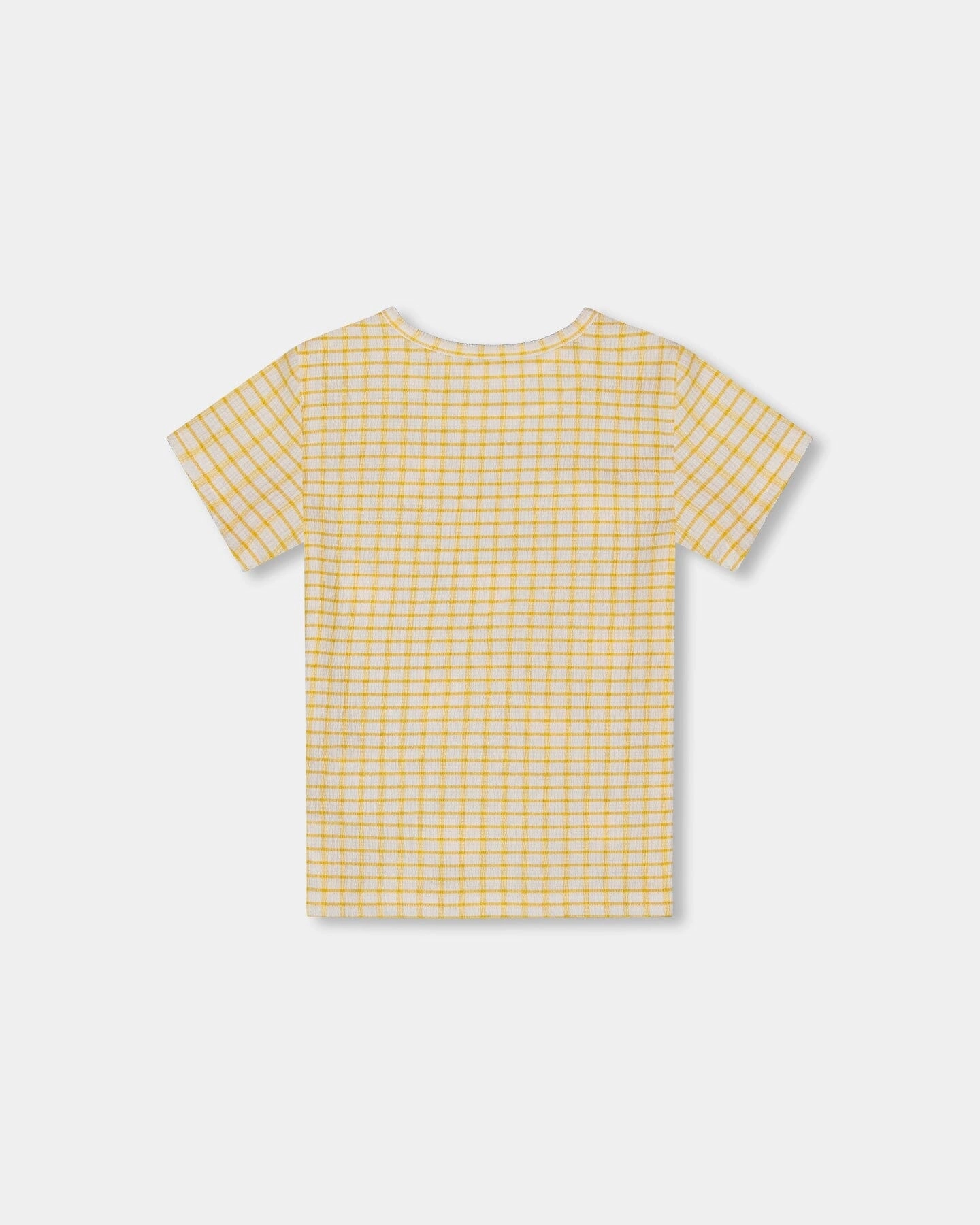 Crinkle Top With Applique Pale Yellow And White Girls Tunic Top