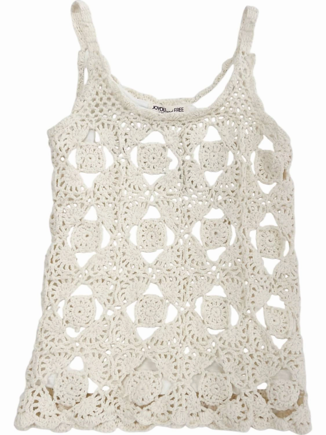 Crochet Tank Top In Ivory Girls Tunic Top