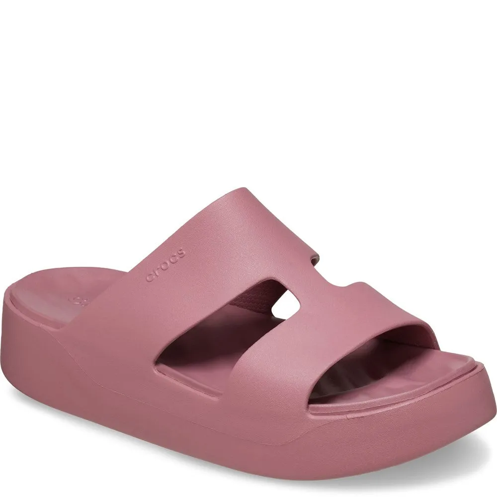 Crocs Getaway Platform H-Strap Mule Lightweight Running Shoes,Slip On Athletic Shoes,Breathable Workout Shoes