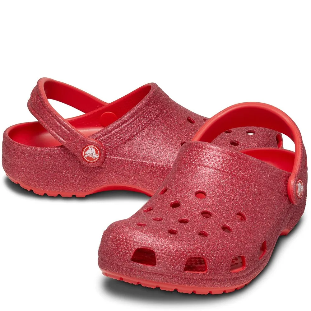 Crocs Unisex Classic Glitter Clog Women's Sneakers Casual Walking Shoes