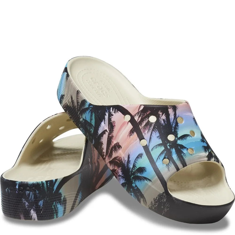 Crocs Unisex Classic Summer Nostalgia Platform Slide Women's Sneakers Casual Walking Shoes
