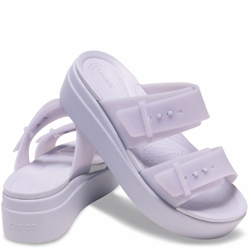 Crocs Brooklyn Buckle Low Wedge Women's Sneakers Casual Walking Shoes