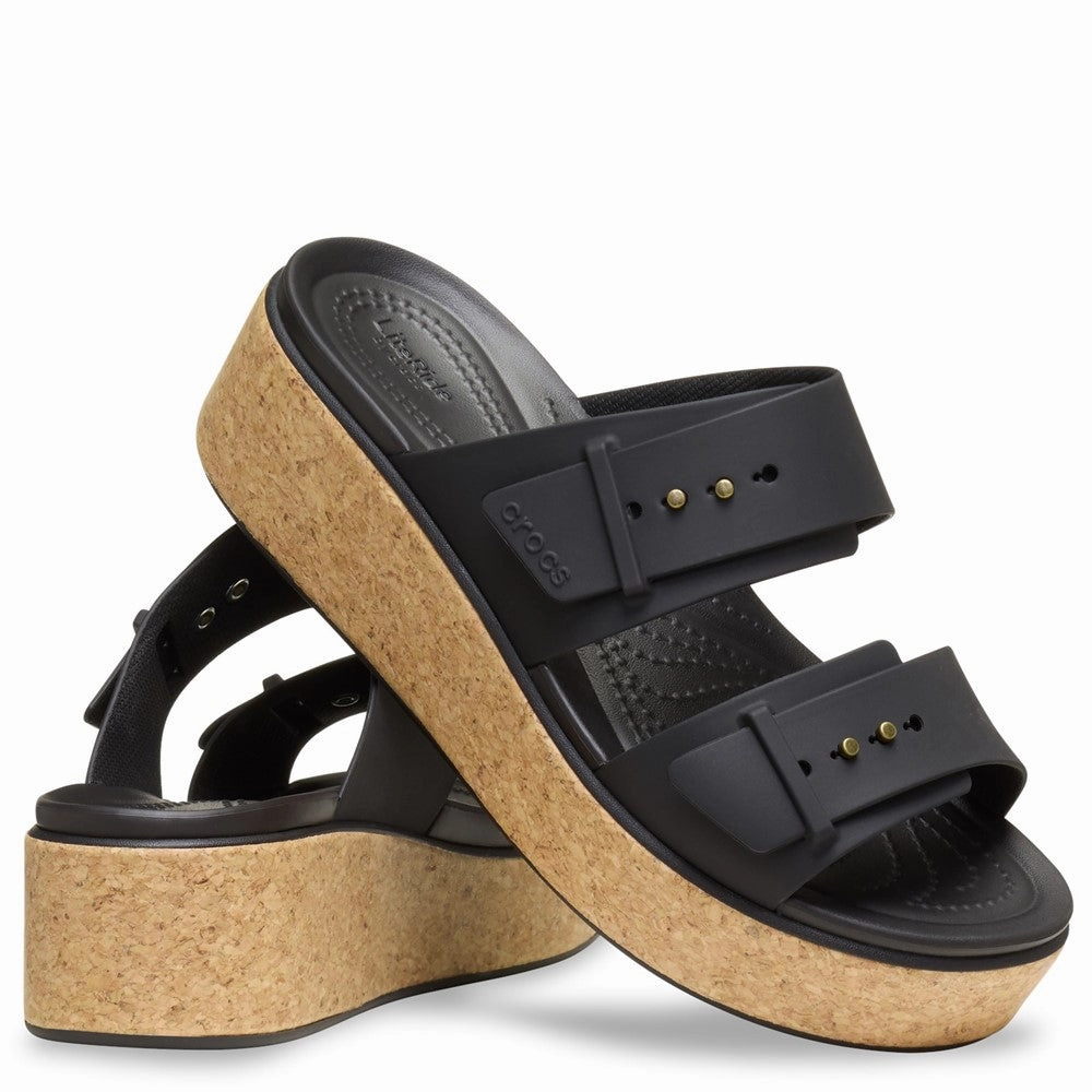 Crocs Brooklyn Buckle Low Wedge Women's Sneakers Casual Walking Shoes
